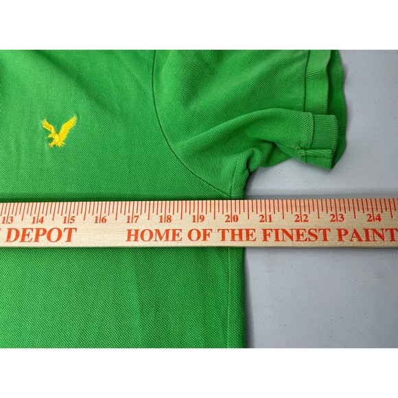 American Eagle Men's L Polo Golf Shirt Short Sleeve Green Vintage Fit Clean! - Picture 11 of 15